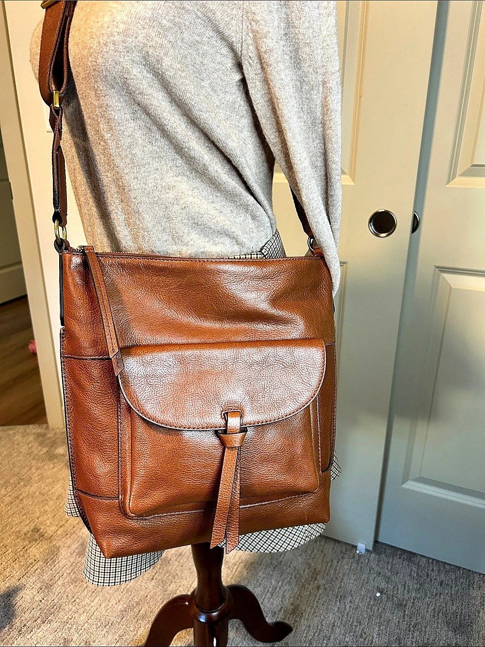 Fossil Maya Hobo Brown Crossbody Bag